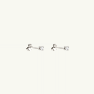 Tiny White Gem Stud Earring