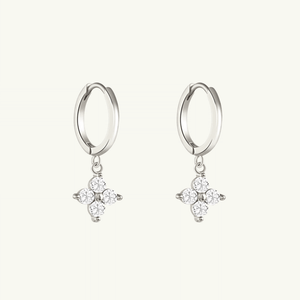 Flower Gem Hoop Earring 