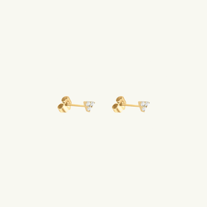 Tiny Triangle Gem Stud Earring