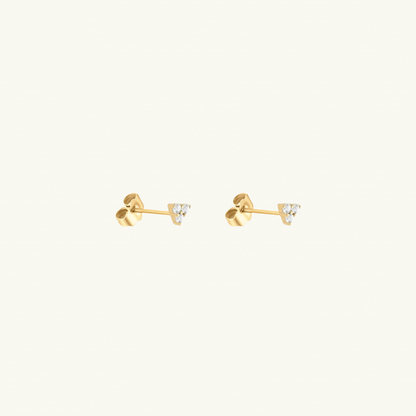 TINY TRIANGLE GEM STUD EARRING