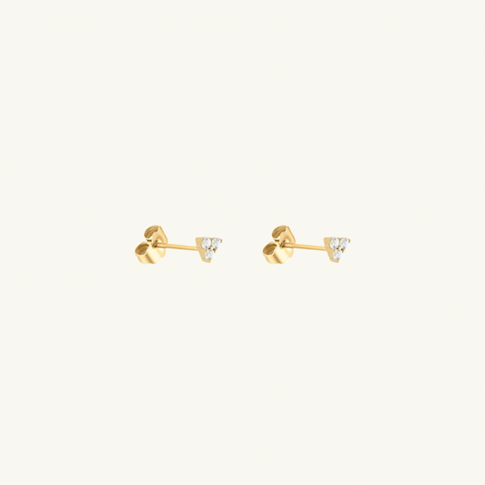 TINY TRIANGLE GEM STUD EARRING