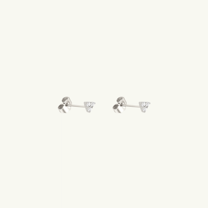 TINY TRIANGLE GEM STUD EARRING