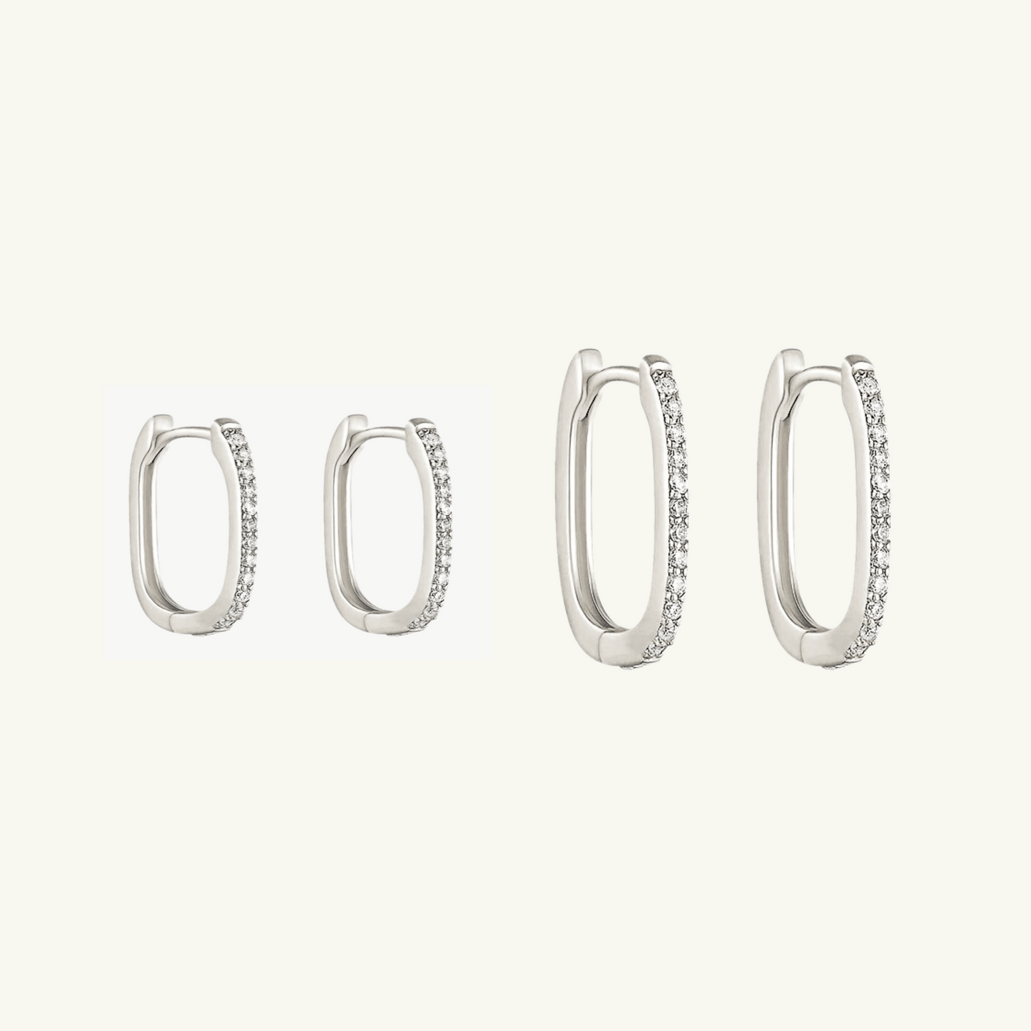 SHINY RECTANGLE HOOP EARRING