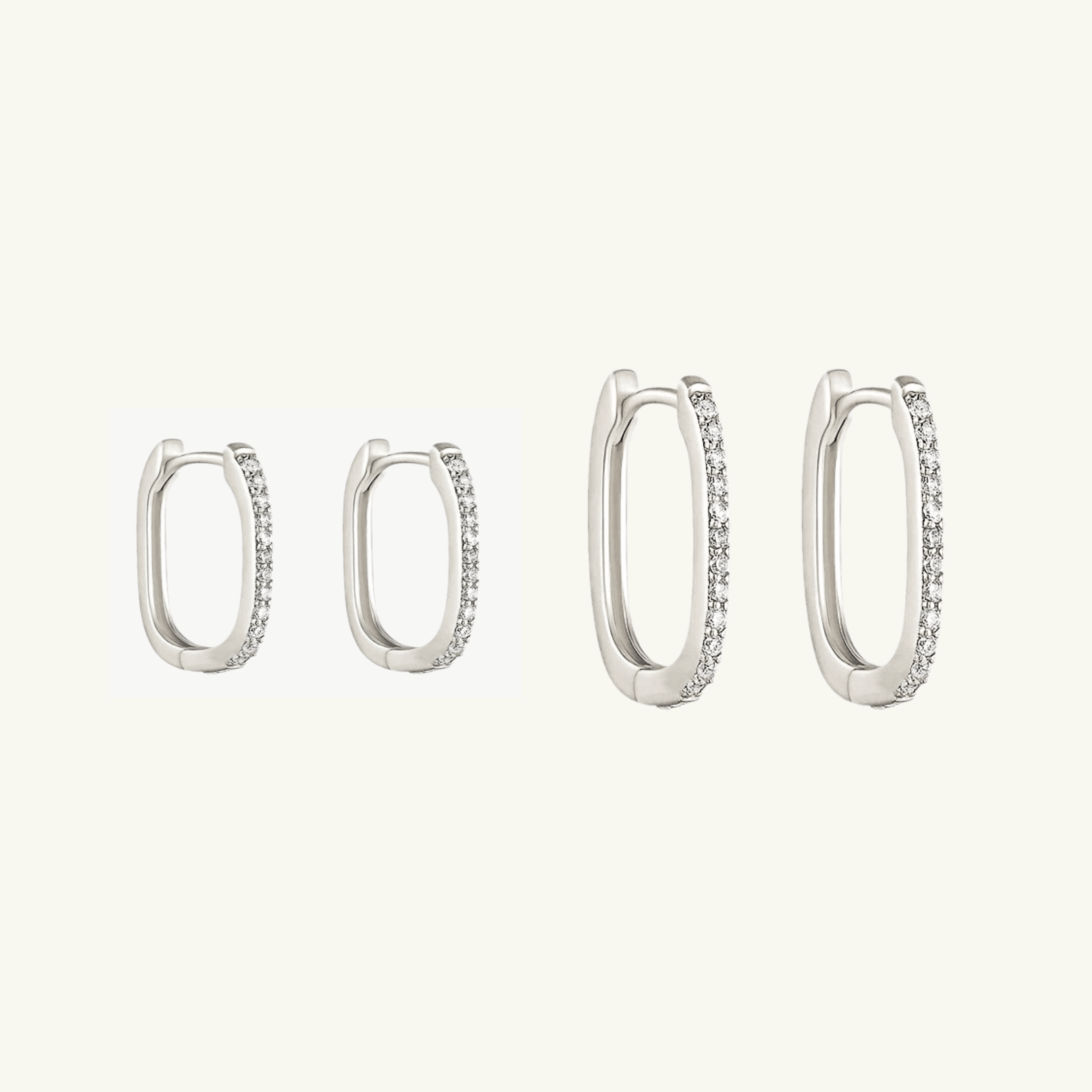 Shiny Rectangle Hoop Earring